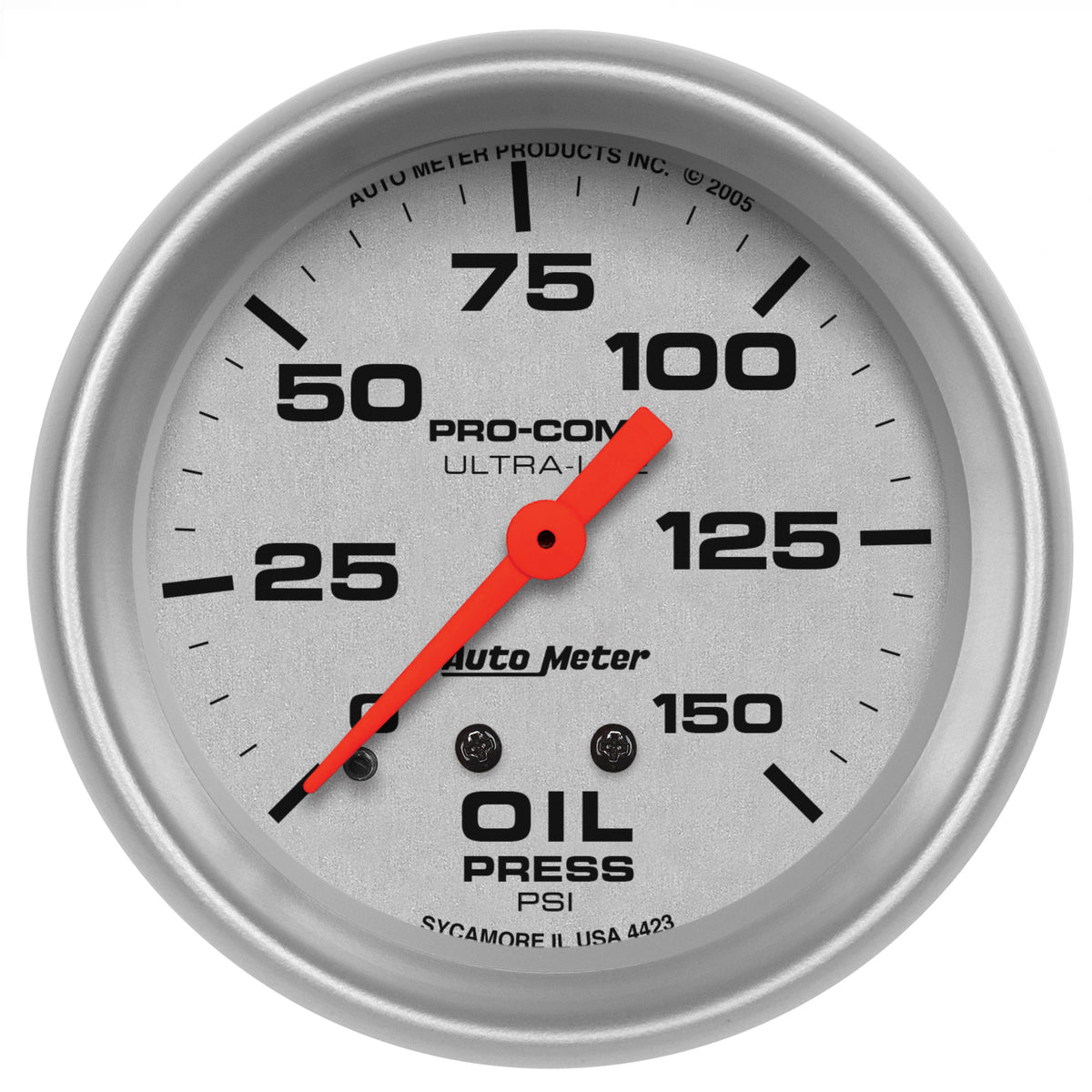 AutoMeter 4423 - GAUGE, OIL PRESSURE, 2 5/8", 150PSI, MECHANICAL, ULTRA-LITE 3