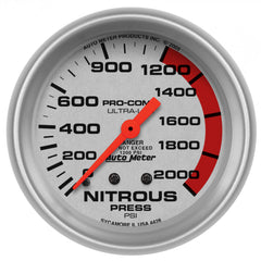 AutoMeter 4428 - GAUGE, NITROUS PRESSURE, 2 5/8", 2000PSI, MECHANICAL, ULTRA-LITE