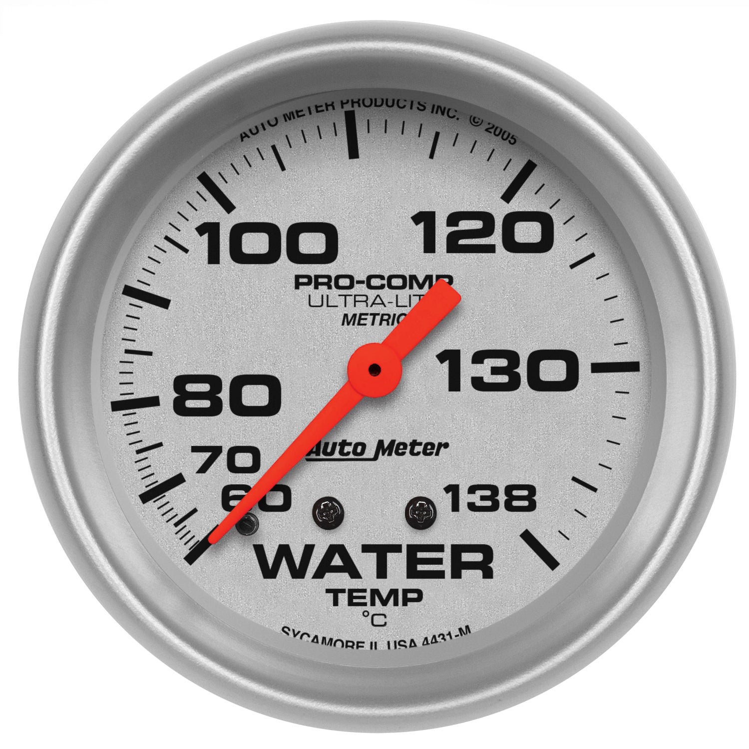 AutoMeter 4431-M - GAUGE, WATER TEMP, 2 5/8", 60-140?C, MECHANICAL, ULTRA-LITE 3