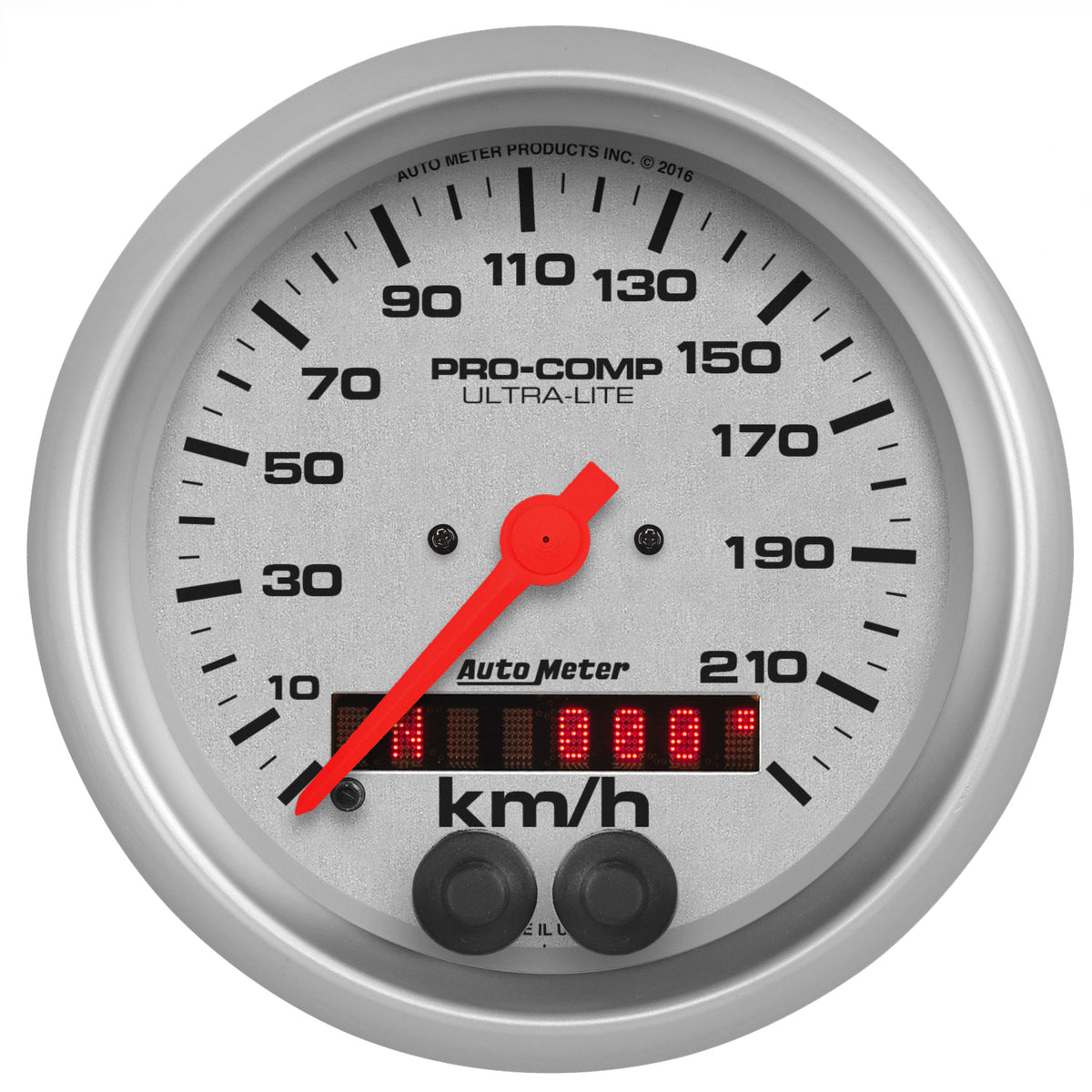 AutoMeter 4480-M - GAUGE, SPEEDOMETER, 3 3/8", 225KM/H, GPS, ULTRA-LITE 3