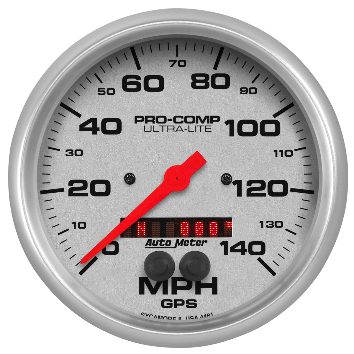 AutoMeter 4481 - GAUGE, SPEEDOMETER, 5", 140MPH, GPS, ULTRA-LITE 3
