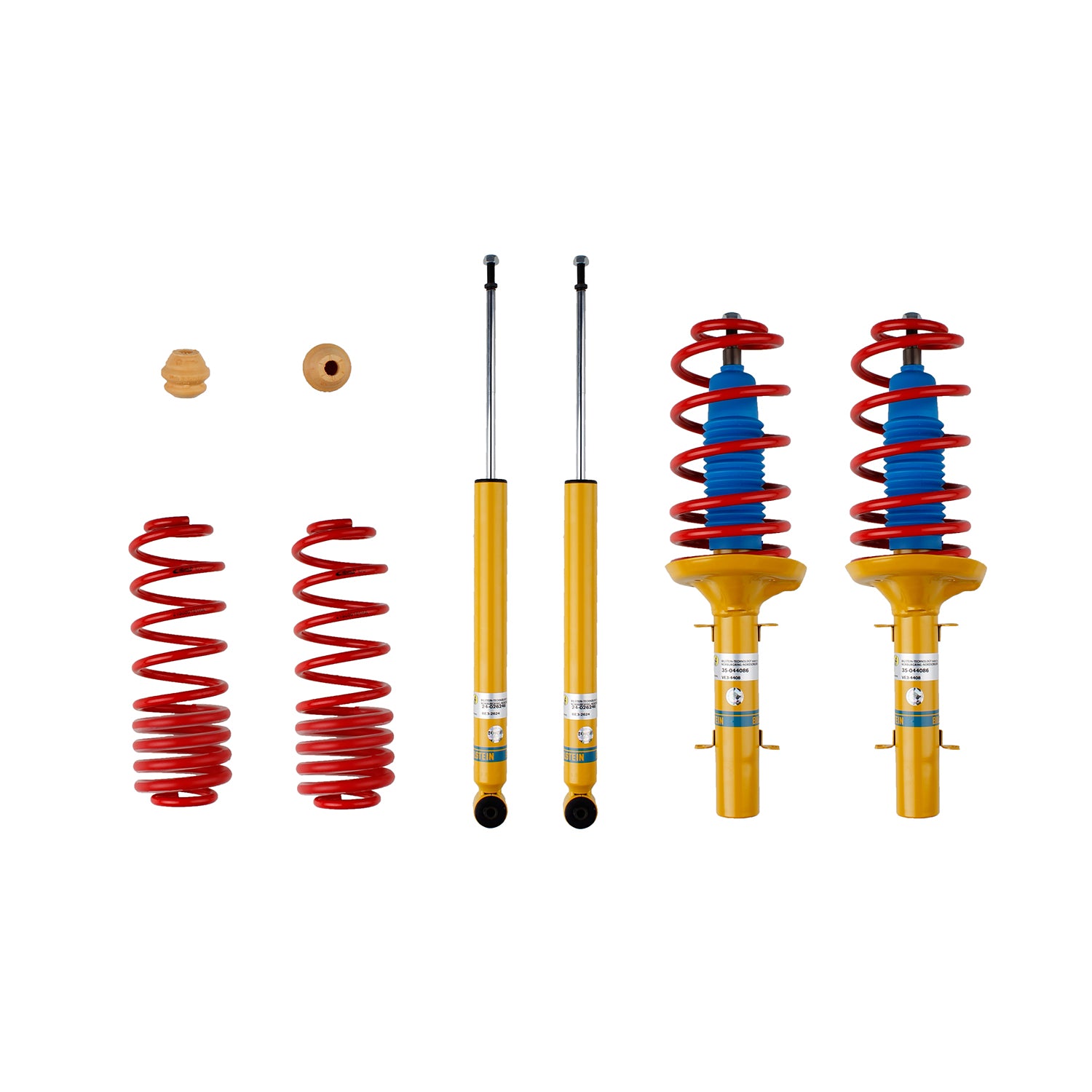 Bilstein 46-180308 - Suspension Kit Volkswagen Golf 2006-1999, Jetta 2005-1999 Monotube Front Lowered Height 25-30mm, up to 950kg Axle Load Rear Lowered Height 10-15mm, up to 1000kg Axle Load Without Self-Leveling Suspension B12 (Sportline) Bilstein 6