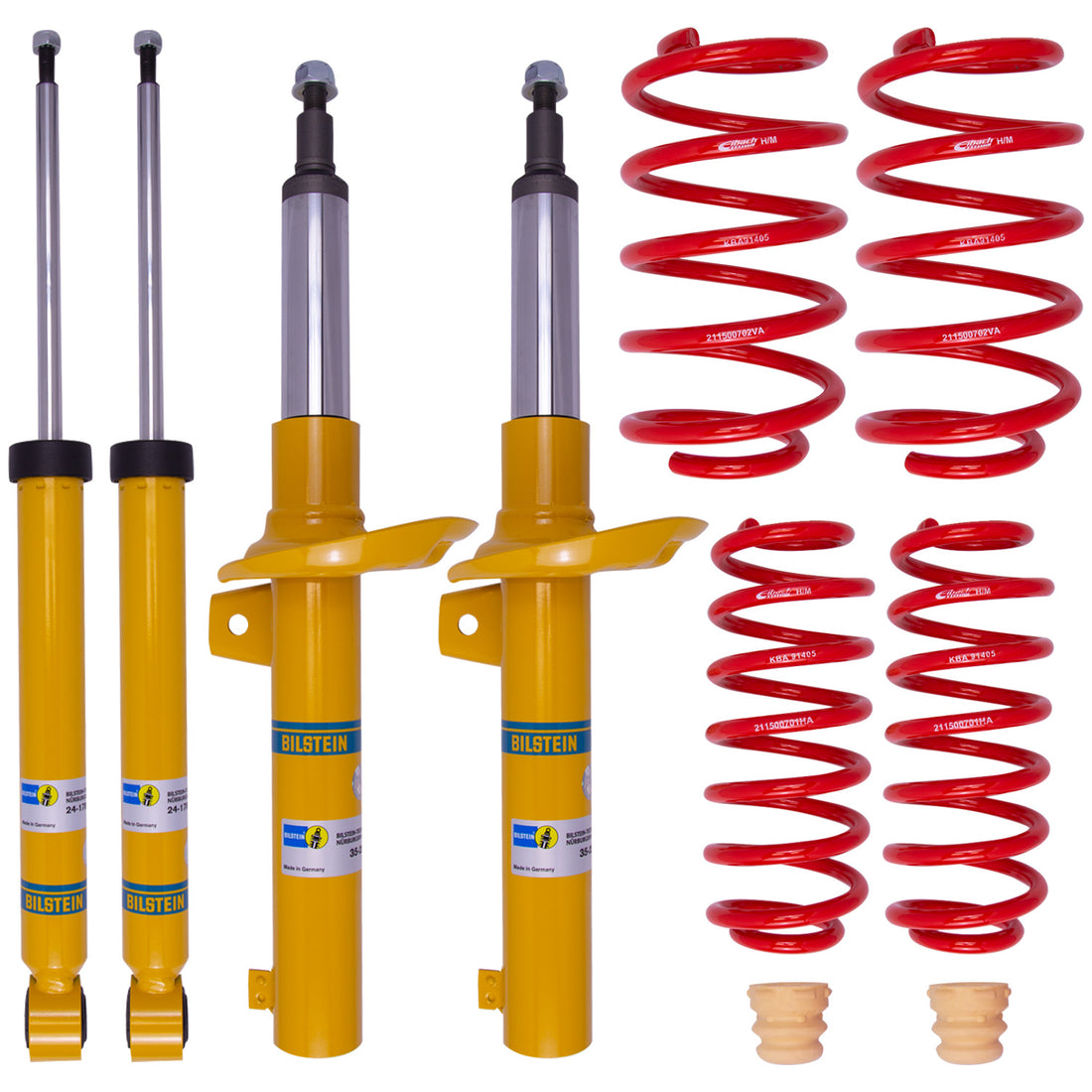 Bilstein 46-183422 - Suspension Kit Audi A3 2013-2006 Monotube Front Lowered Height 45-50mm, up to 1130kg Axle Load Rear Lowered Height 35-40mm, up to 1010kg Axle Load Without Electronic Suspension With 50mm Outside Strut Diameter B12 (Sportline) Bilstein 1