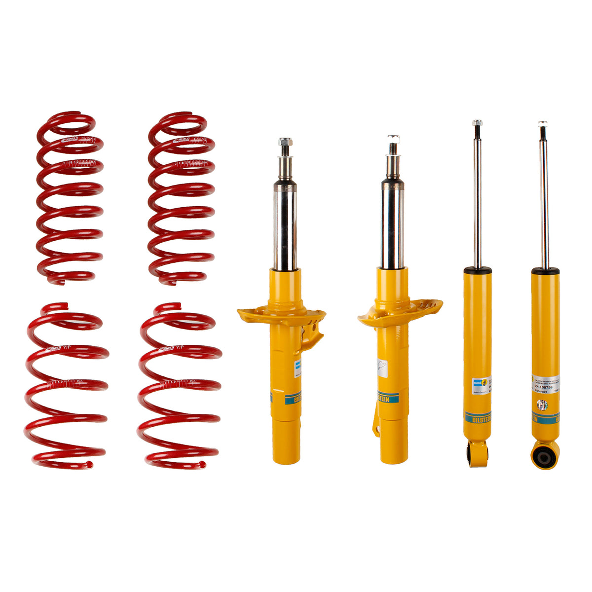 Bilstein 46-183811 - Suspension Kit Volkswagen Jetta 2018-2005 Monotube Front Lowered Height 45-50mm, up to 1130kg Axle Load Rear Lowered Height 30-35mm, up to 1005kg Axle Load With 55mm Outside Strut Diameter B12 (Sportline) Bilstein 5