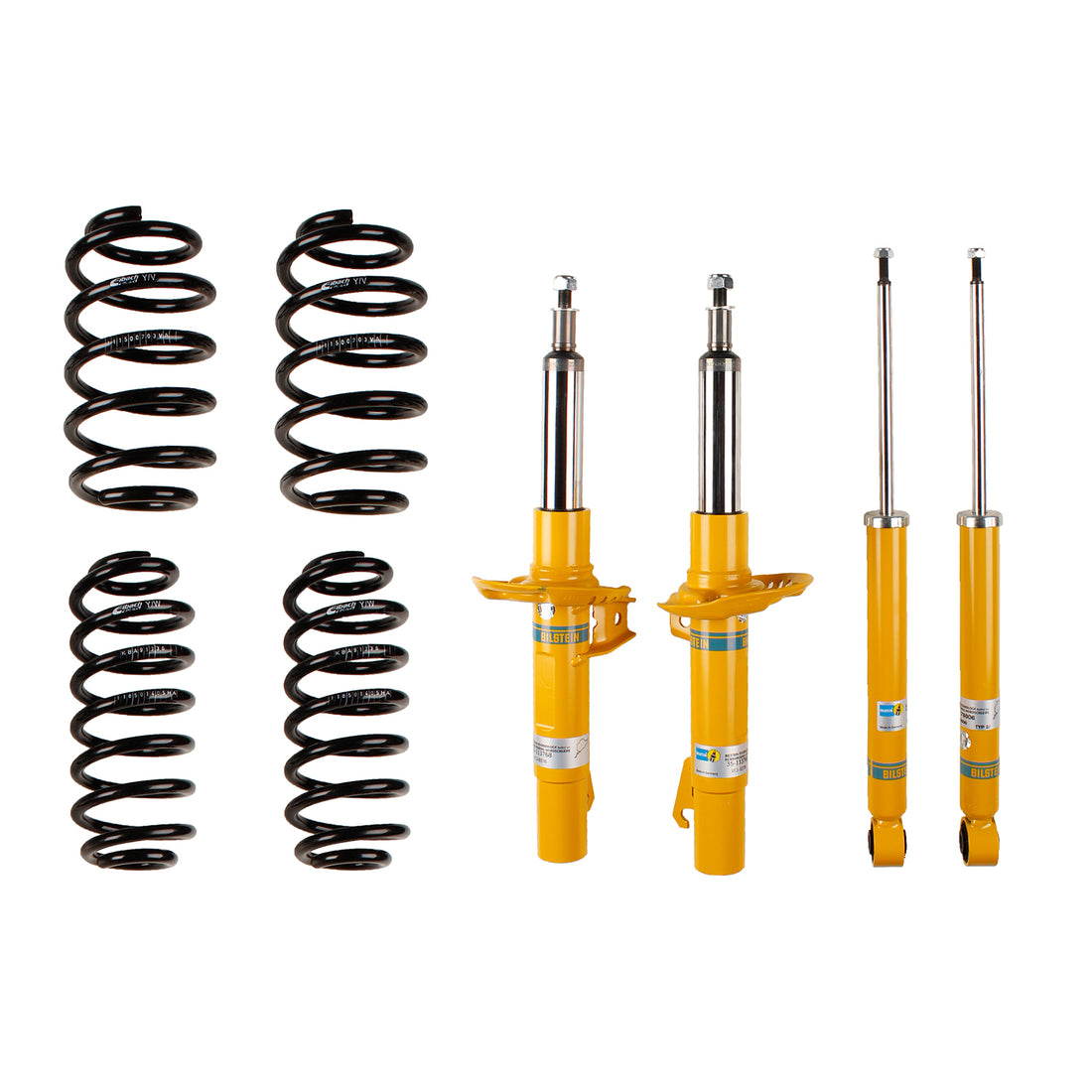 Bilstein 46-184153 - Suspension Kit Volkswagen Rabbit 2009-2006 Monotube Front Lowered Height 30mm, up to 1150kg Axle Load Rear Lowered Height 30mm, up to 1010kg Axle Load With 50mm Outside Strut Diameter B12 (Pro-Kit) Bilstein 1