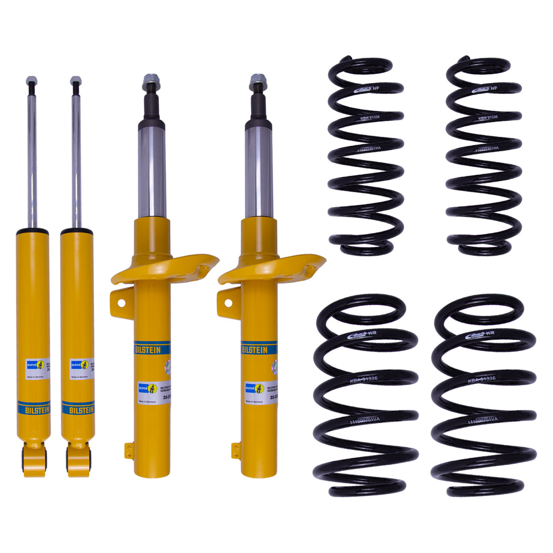 Bilstein 46-184481 - Suspension Kit Volkswagen Golf 2014-2010 Monotube Front Lowered Height 30mm, up to 1010kg Axle Load Rear Lowered Height 30mm, up to 940kg Axle Load Without Electronic Suspension With 50mm Outside Strut Diameter B12 (Pro-Kit) Bilstein 1