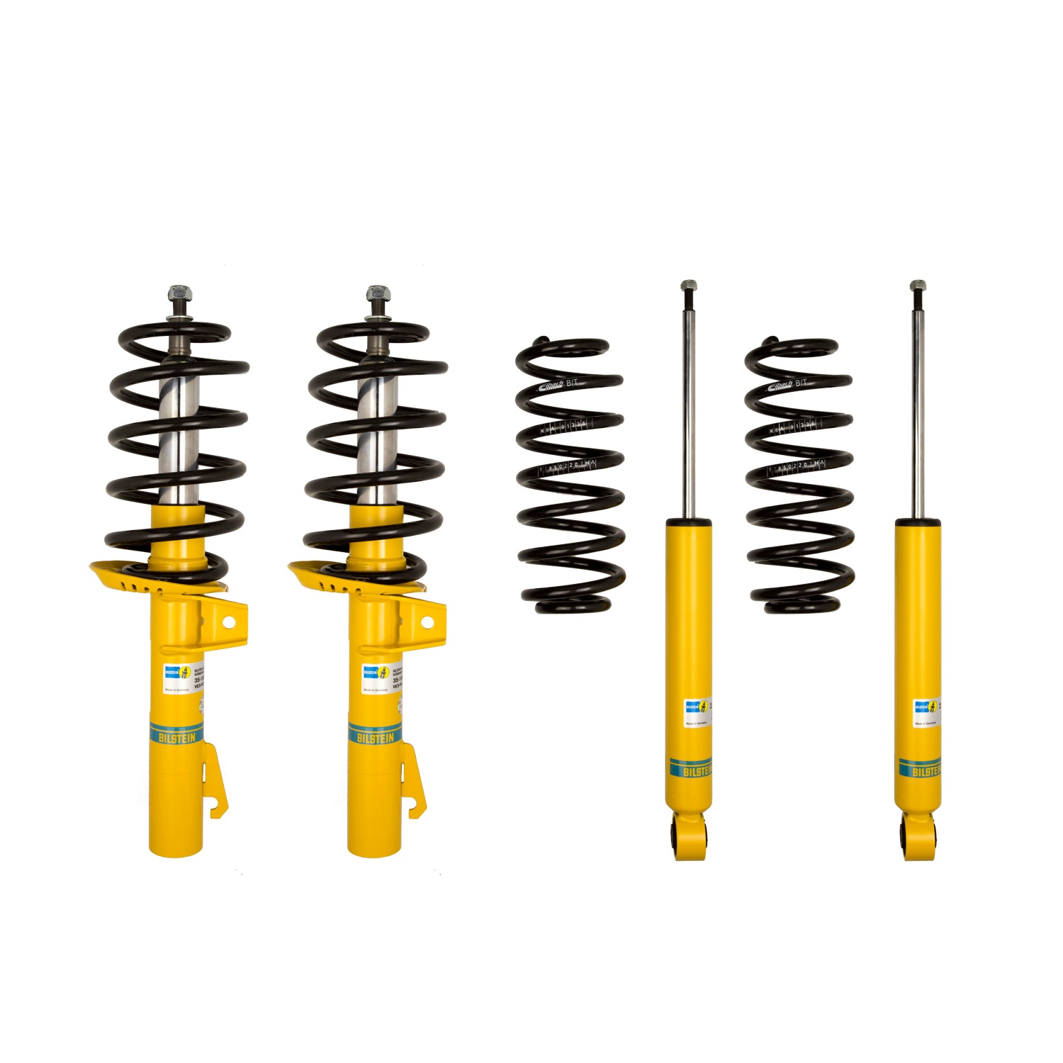Bilstein 46-187949 - Suspension Kit Volkswagen Golf 2014-2010 Monotube Front Lowered Height 30mm, up to 1010kg Axle Load Rear Lowered Height 30mm, up to 940kg Axle Load Without Electronic Suspension With 55mm Outside Strut Diameter B12 (Pro-Kit) Bilstein 1