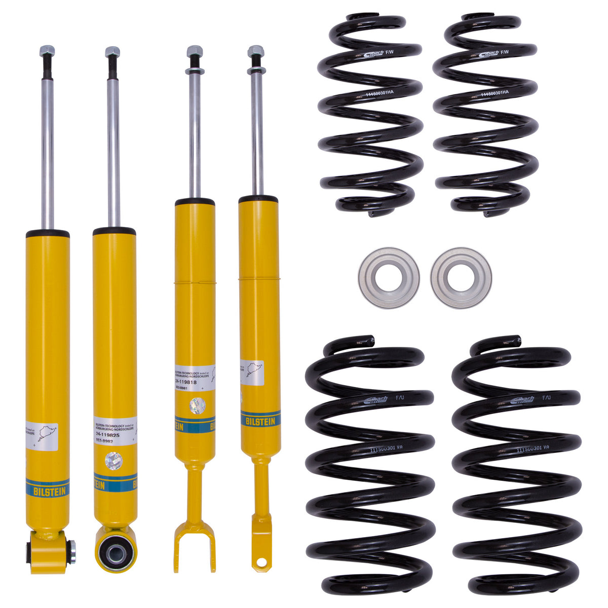 Bilstein 46-188465 - Suspension Kit Audi A4 2008-2002 Monotube Front Lowered Height 30mm, up to 1090kg Axle Load Rear Lowered Height 30mm, up to 1035kg Axle Load From Chassis # 8E-2-400001 B12 (Pro-Kit) Bilstein 1