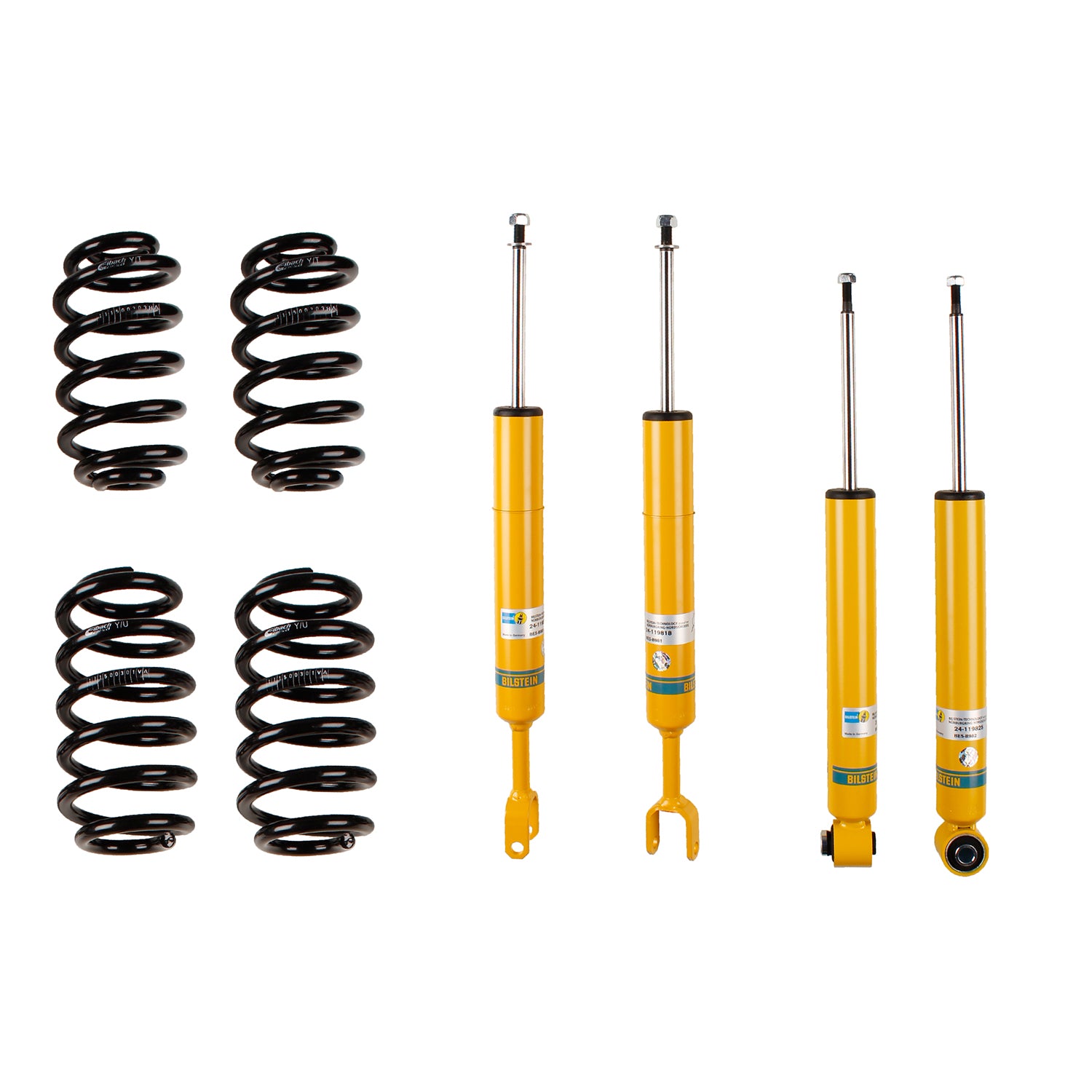 Bilstein 46-188496 - Suspension Kit Audi A4 Quattro 2008-2002 Monotube Front Lowered Height 30mm, up to 1090kg Axle Load Rear Lowered Height 30mm, up to 1130kg Axle Load From Chassis # 8E-2-400001 B12 (Pro-Kit) Bilstein 1
