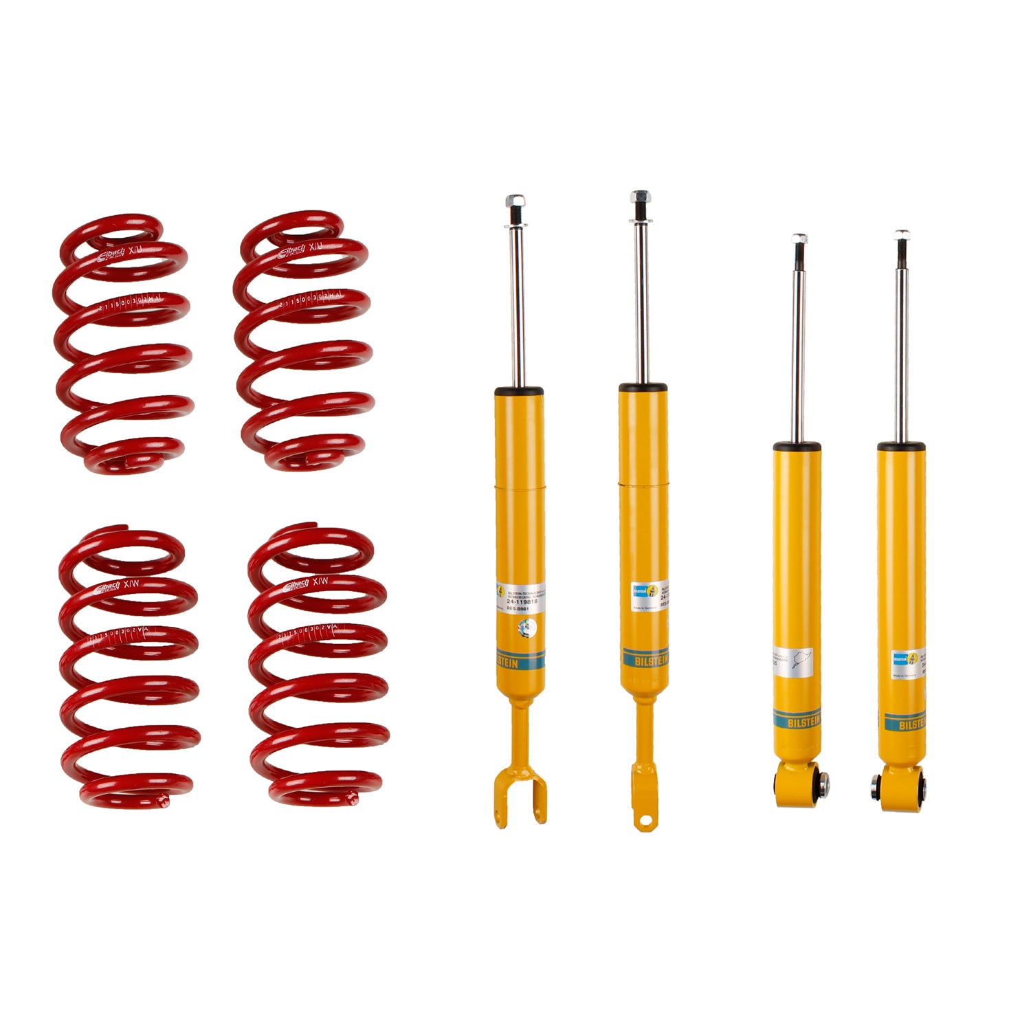 Bilstein 46-188588 - Suspension Kit Audi A4 2008-2002 Monotube Front Lowered Height 45-50mm, up to 1090kg Axle Load Rear Lowered Height 35-40mm, up to 1035kg Axle Load From Chassis # 8E-2-400001 B12 (Sportline) Bilstein 1