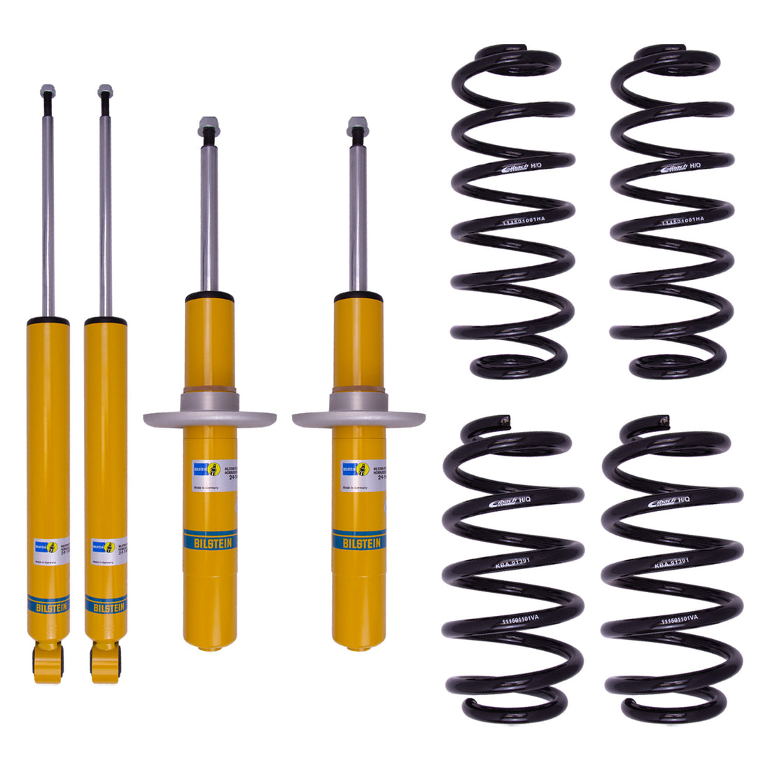 Bilstein 46-189738 - Suspension Kit Audi A5 Quattro 2017-2010 Monotube Front Lowered Height 20-25mm, up to 1120kg Axle Load Rear Lowered Height 15-20mm, up to 1095kg Axle Load Without Electronic Suspension B12 (Pro-Kit) Bilstein 1