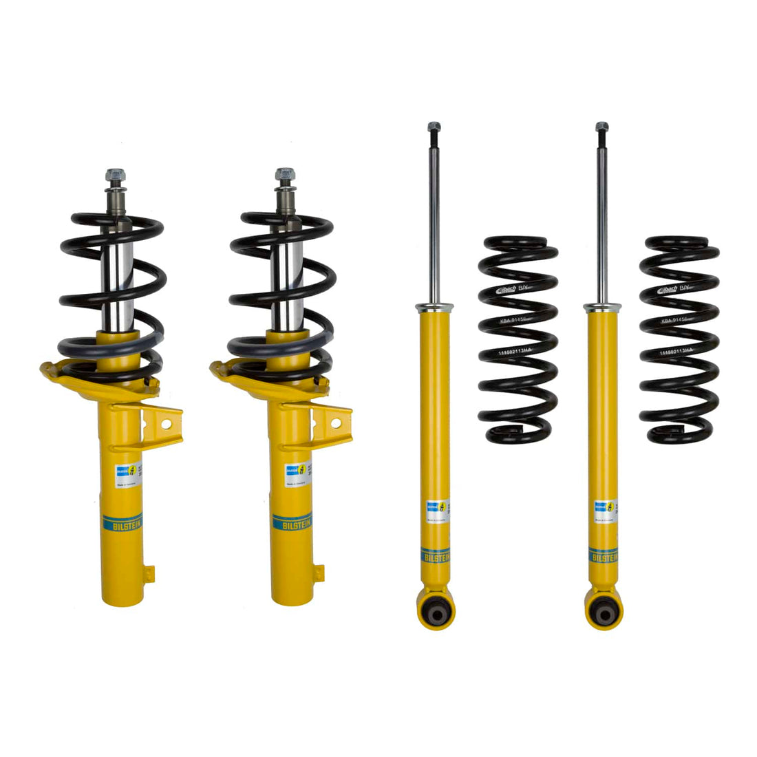 Bilstein Suspension Bilstein 46-261212 - Suspension Kit Audi S3 2020-2015 Monotube Front Lowered Height 10mm, up to 1090kg Axle Load Rear Lowered Height 10mm, up to 1060kg Axle Load With 55mm Outside Strut Diameter Without Electronic Suspension B12 (Pro-Kit) Bilstein