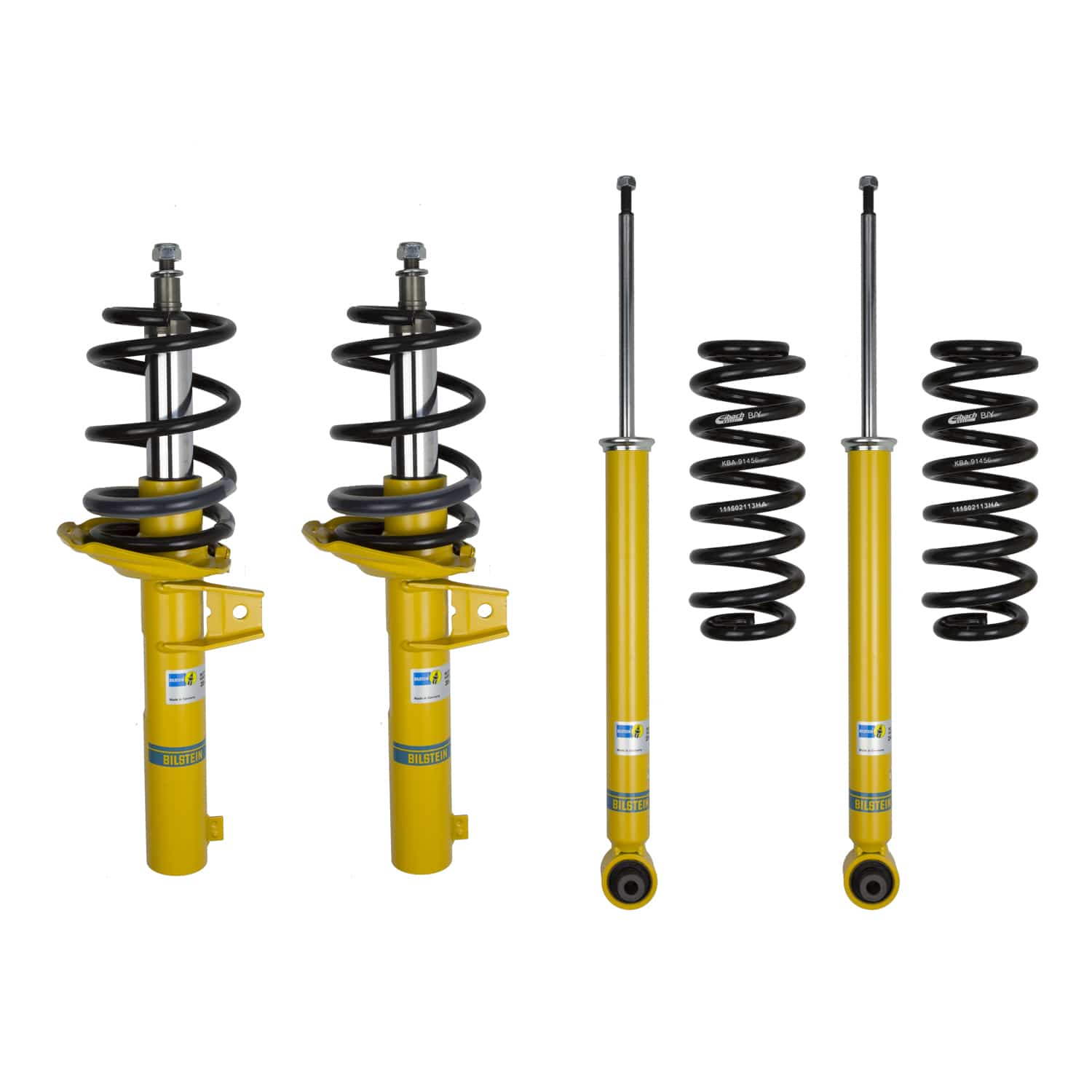 Bilstein Suspension Bilstein 46-261212 - Suspension Kit Audi S3 2020-2015 Monotube Front Lowered Height 10mm, up to 1090kg Axle Load Rear Lowered Height 10mm, up to 1060kg Axle Load With 55mm Outside Strut Diameter Without Electronic Suspension B12 (Pro-Kit) Bilstein