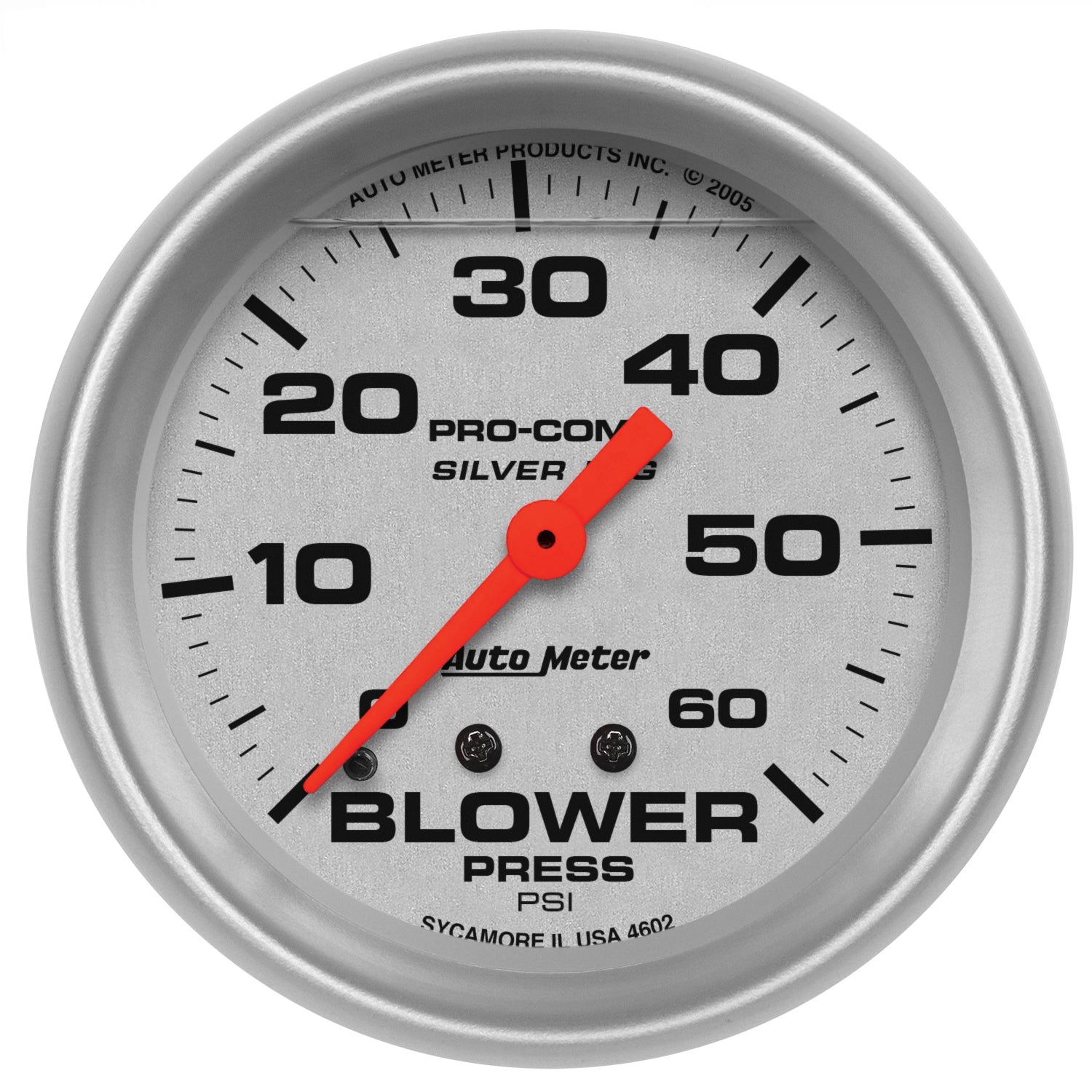 AutoMeter 4602 - GAUGE, BLOWER PRESS, 2 5/8", 60PSI, LIQUID FILLED MECH, ULTRA-LITE 3