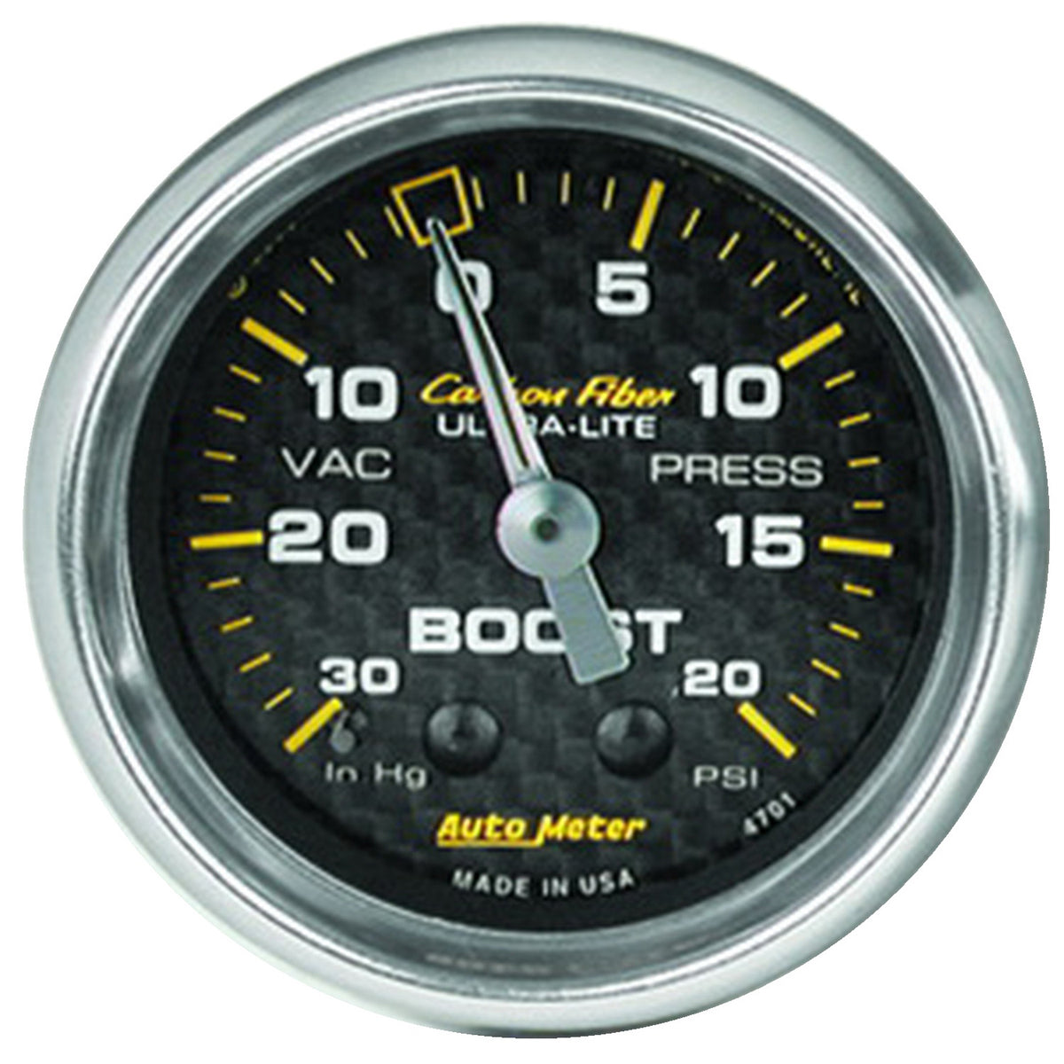 AutoMeter 4701 - GAUGE, VAC/BOOST, 2 1/16", 30INHG-20PSI, MECHANICAL, CARBON FIBER 3