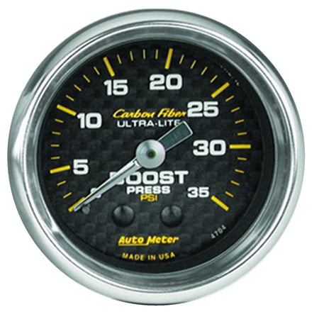 AutoMeter 4704 - GAUGE, BOOST, 2 1/16", 35PSI, MECHANICAL, CARBON FIBER 3