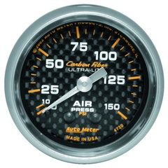 AutoMeter 4720 2-1/16" AIR PRESSURE, 0-150 PSI, CARBON FIBER