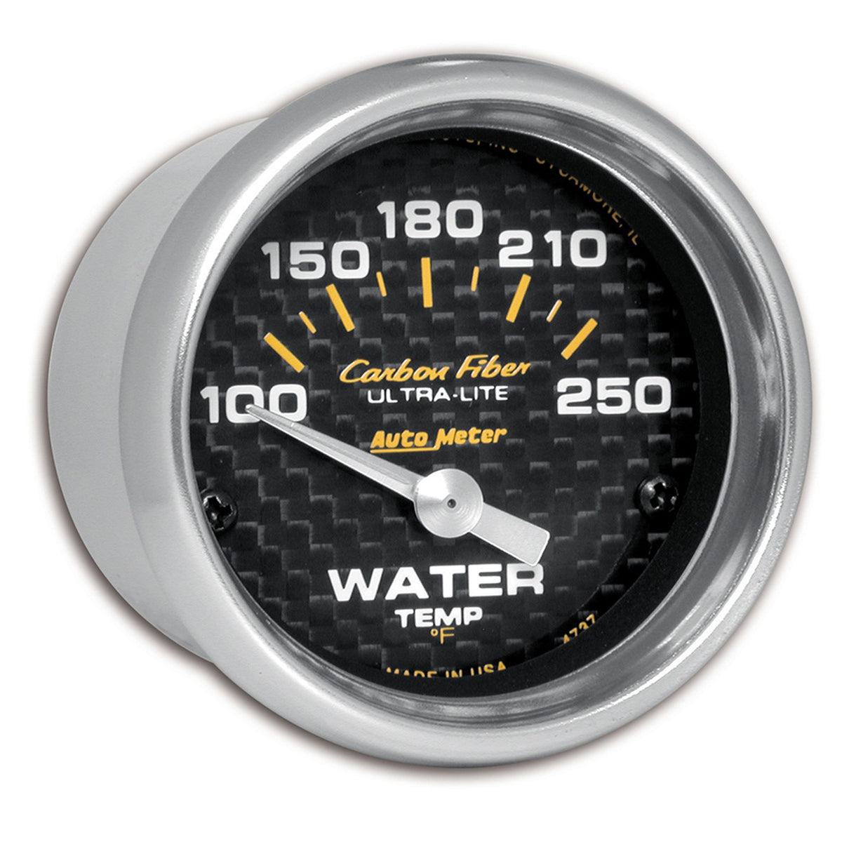 AutoMeter 4737 - GAUGE, WATER TEMP, 2 1/16", 100-250?F, ELECTRIC, CARBON FIBER 3