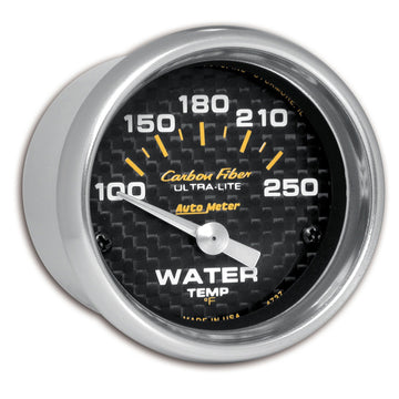 AutoMeter 4737 - GAUGE, WATER TEMP, 2 1/16", 100-250?F, ELECTRIC, CARBON FIBER 3