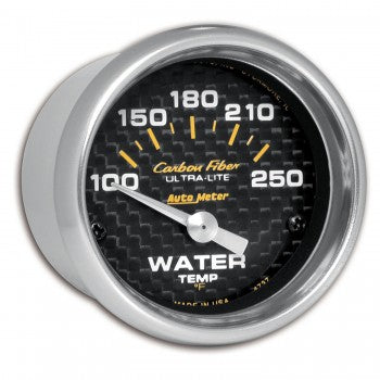 AutoMeter 4737 - GAUGE, WATER TEMP, 2 1/16", 100-250?F, ELECTRIC, CARBON FIBER 5