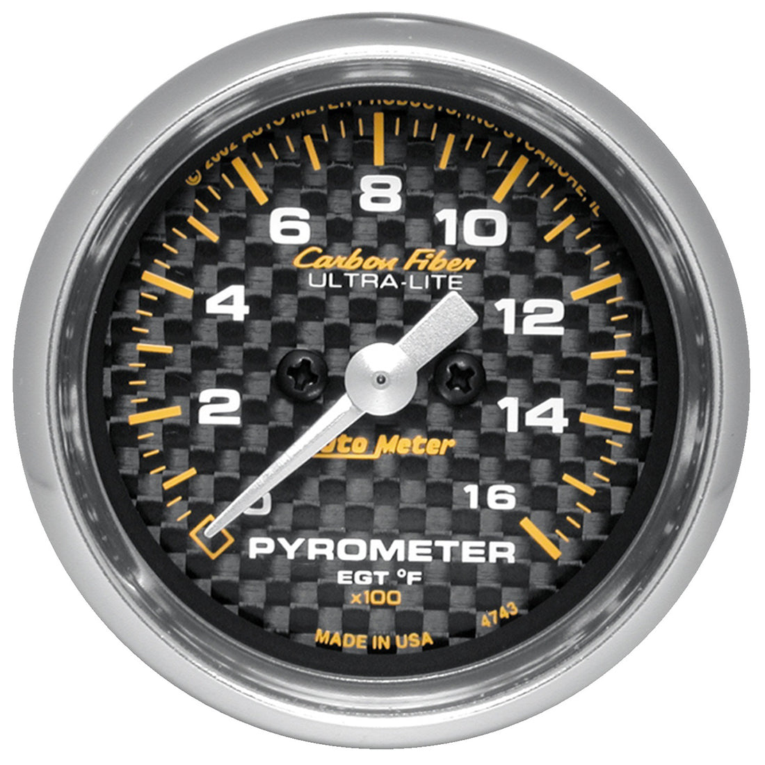 AutoMeter 4744 - GAUGE, PYROMETER (EGT), 2 1/16", 1600?F, STEPPER MOTOR, CARBON FIBER 3