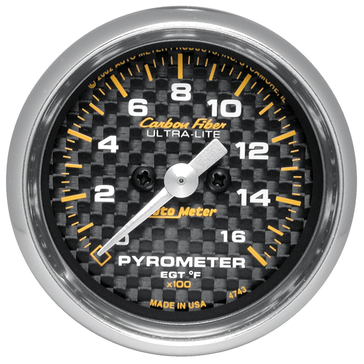 AutoMeter 4744 - GAUGE, PYROMETER (EGT), 2 1/16", 1600?F, STEPPER MOTOR, CARBON FIBER 3