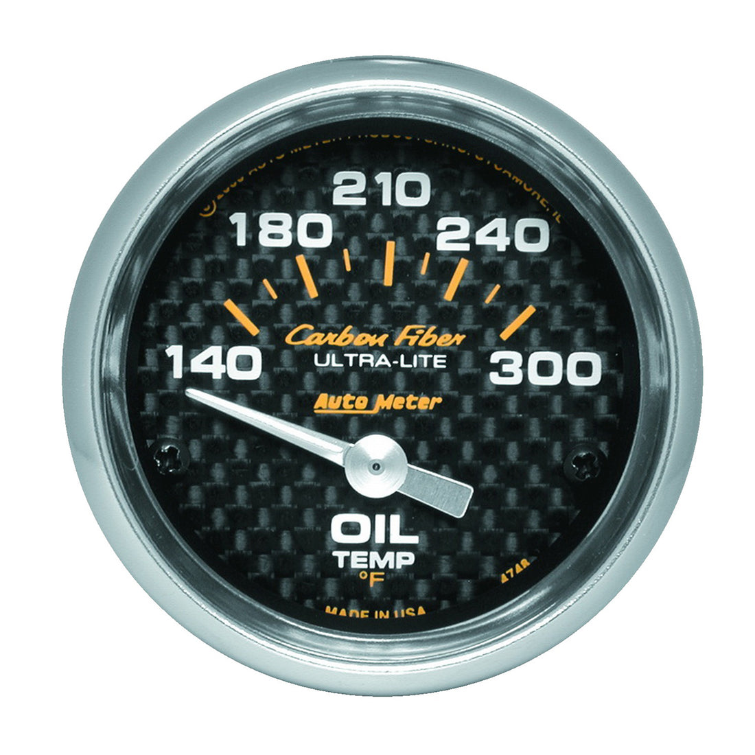 AutoMeter 4748 - GAUGE, OIL TEMP, 2 1/16", 140-300?F, ELECTRIC, CARBON FIBER 3