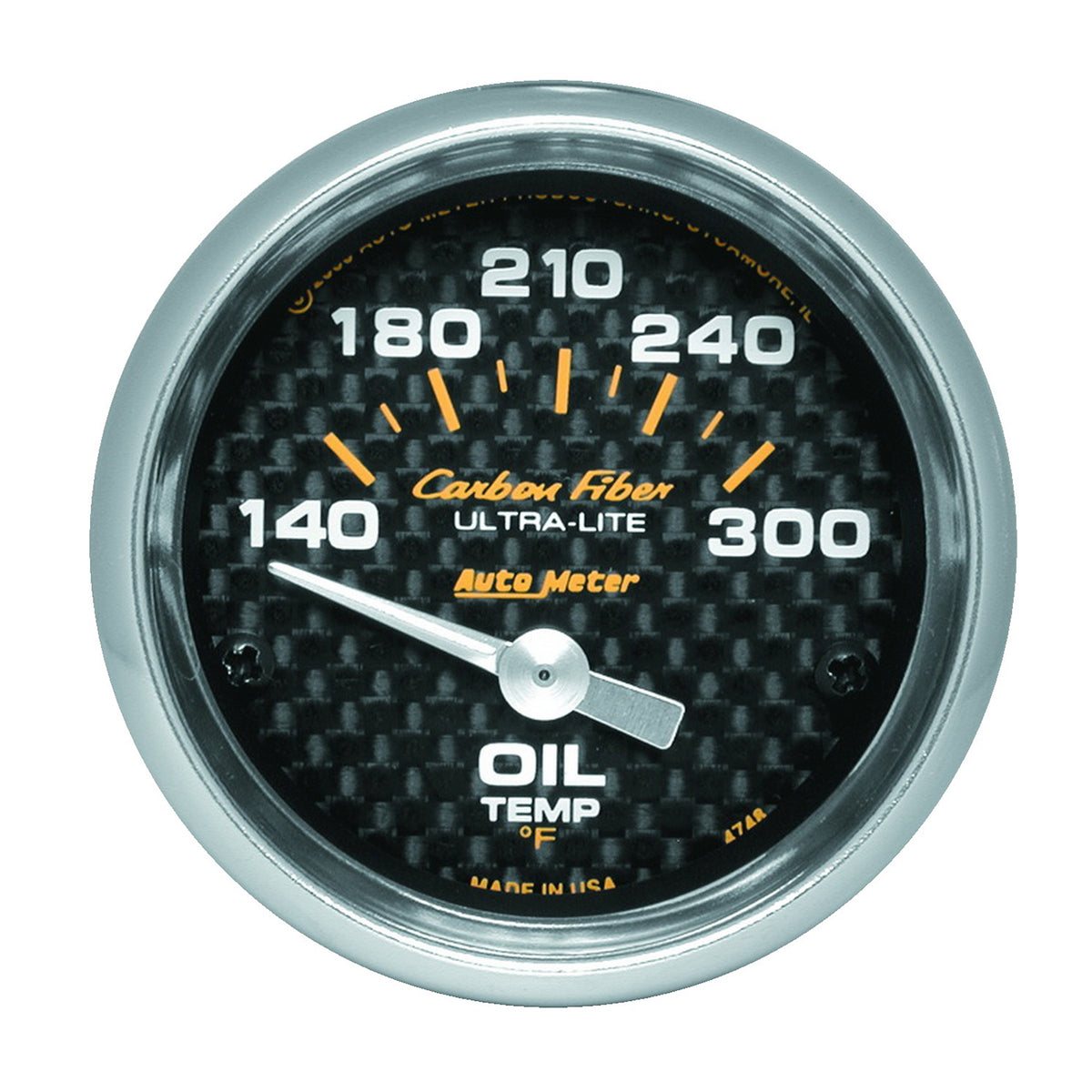 AutoMeter 4748 - GAUGE, OIL TEMP, 2 1/16", 140-300?F, ELECTRIC, CARBON FIBER 3