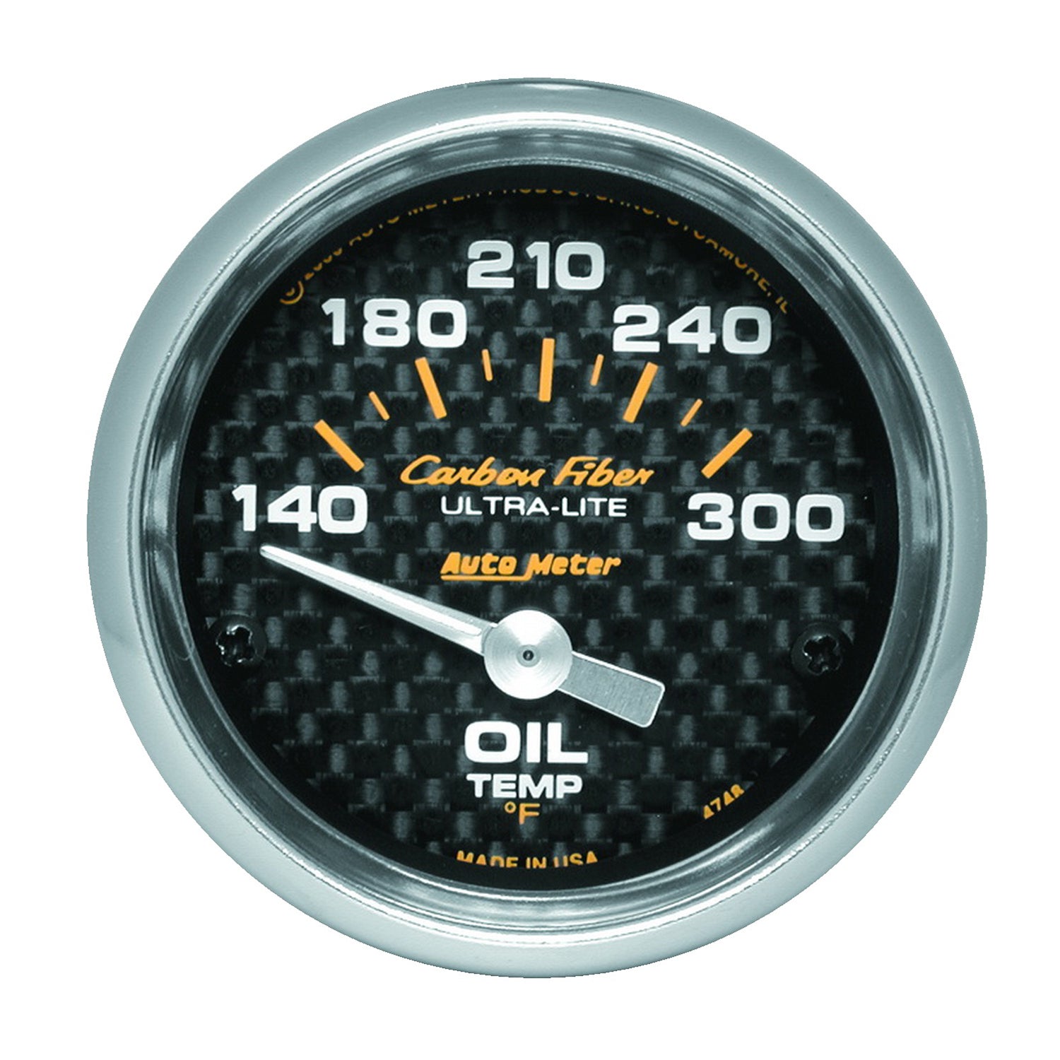 AutoMeter 4748 - GAUGE, OIL TEMP, 2 1/16", 140-300?F, ELECTRIC, CARBON FIBER 3
