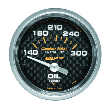 AutoMeter 4748 - GAUGE, OIL TEMP, 2 1/16", 140-300?F, ELECTRIC, CARBON FIBER 3