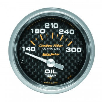 AutoMeter 4748 - GAUGE, OIL TEMP, 2 1/16", 140-300?F, ELECTRIC, CARBON FIBER 5