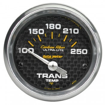 AutoMeter 4757 - GAUGE, TRANSMISSION TEMP, 2 1/16", 100-250?F, ELECTRIC, CARBON FIBER 5