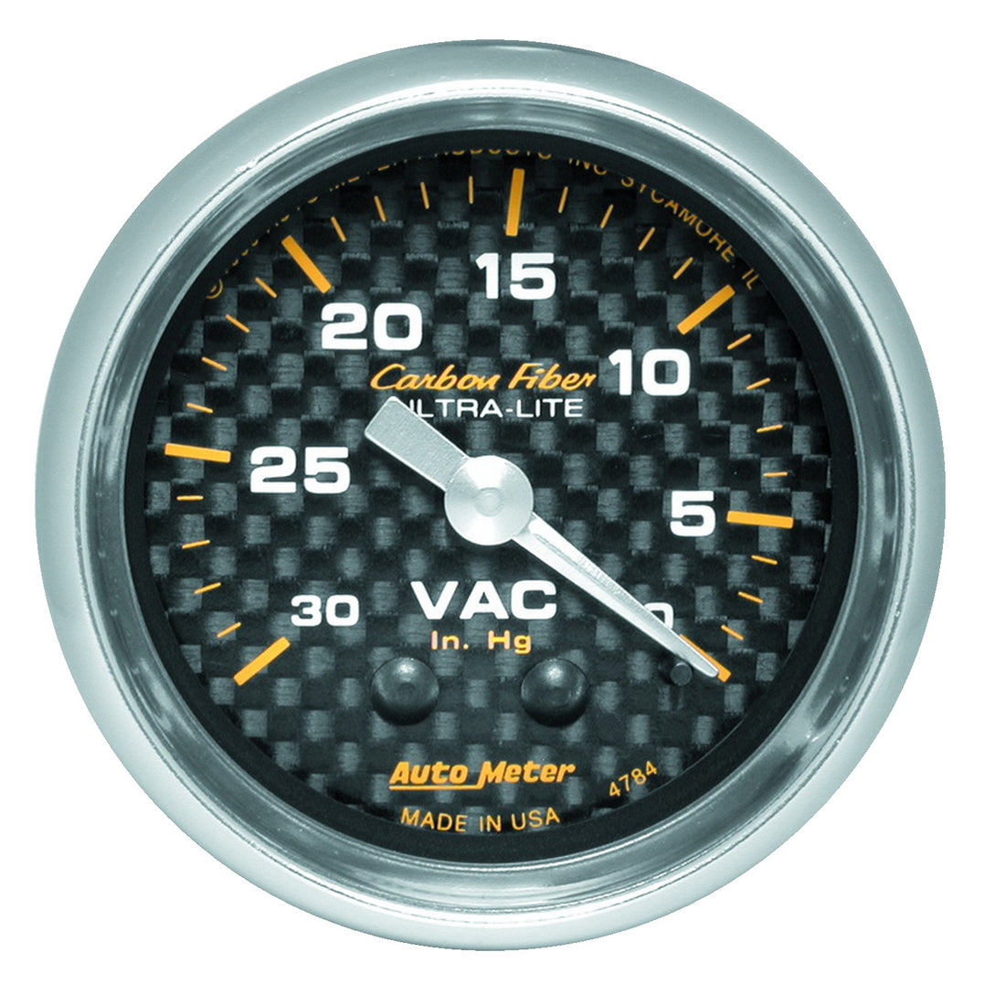 AutoMeter 4784 - GAUGE, VACUUM, 2 1/16", 30INHG, MECHANICAL, CARBON FIBER 3