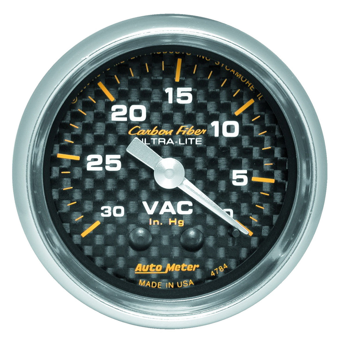 AutoMeter 4784 - GAUGE, VACUUM, 2 1/16", 30INHG, MECHANICAL, CARBON FIBER 3