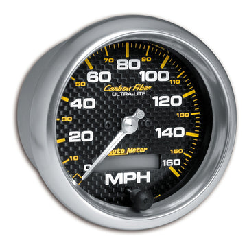 AutoMeter 4789 - GAUGE, SPEEDOMETER, 3 3/8", 160MPH, ELEC. PROGRAMMABLE, CARBON FIBER 3