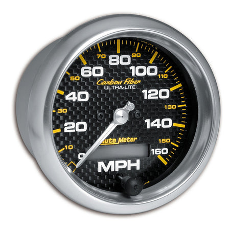 AutoMeter 4789 - GAUGE, SPEEDOMETER, 3 3/8", 160MPH, ELEC. PROGRAMMABLE, CARBON FIBER 3