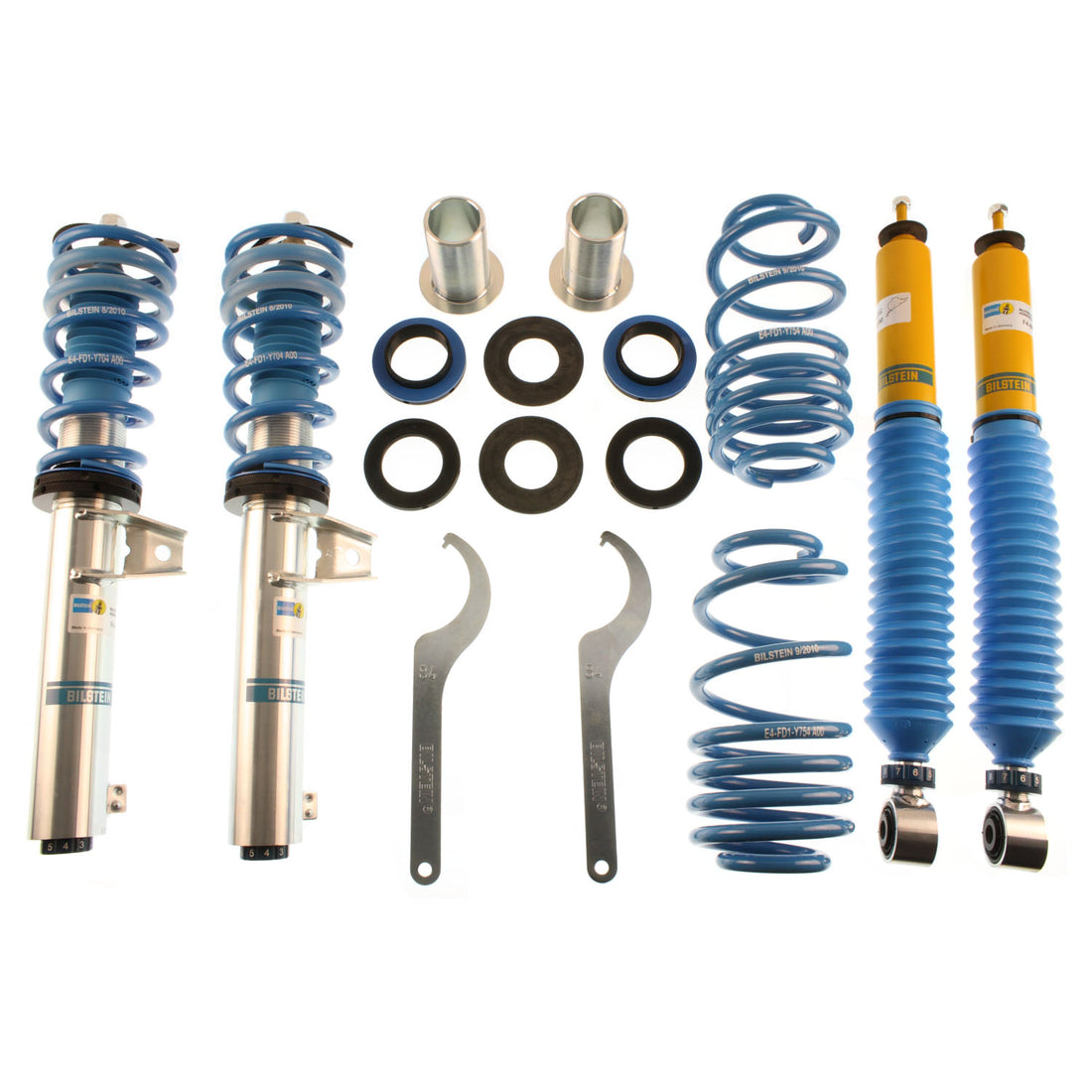 Bilstein 48-135245 - Suspension Kit Audi A3 2013-2006 Monotube Front Lowered Height 20-30mm up to 1210kg Axle Load Rear Lowered Height 10-30mm up to 1100kg Axle Load Without Electronic Suspension With 55mm Outside Strut Diameter B16 (PSS10) Bilstein 3