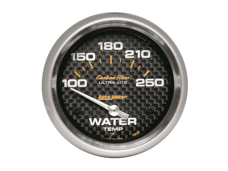AutoMeter 4837 - GAUGE, WATER TEMP, 2 5/8", 100-250?F, ELECTRIC, CARBON FIBER 3