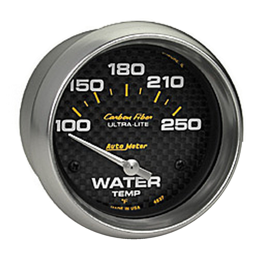 AutoMeter 4837 - GAUGE, WATER TEMP, 2 5/8", 100-250?F, ELECTRIC, CARBON FIBER 5