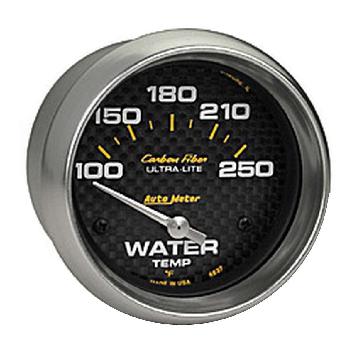 AutoMeter 4837 - GAUGE, WATER TEMP, 2 5/8", 100-250?F, ELECTRIC, CARBON FIBER 5
