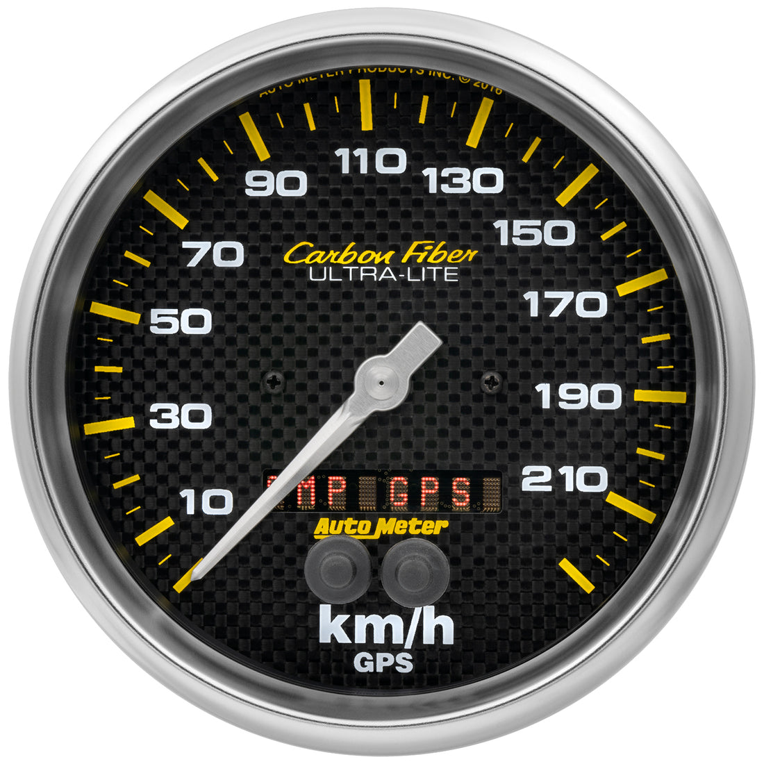 AutoMeter 4881-M - GAUGE, SPEEDOMETER, 5", 225KM/H, GPS, CARBON FIBER 5