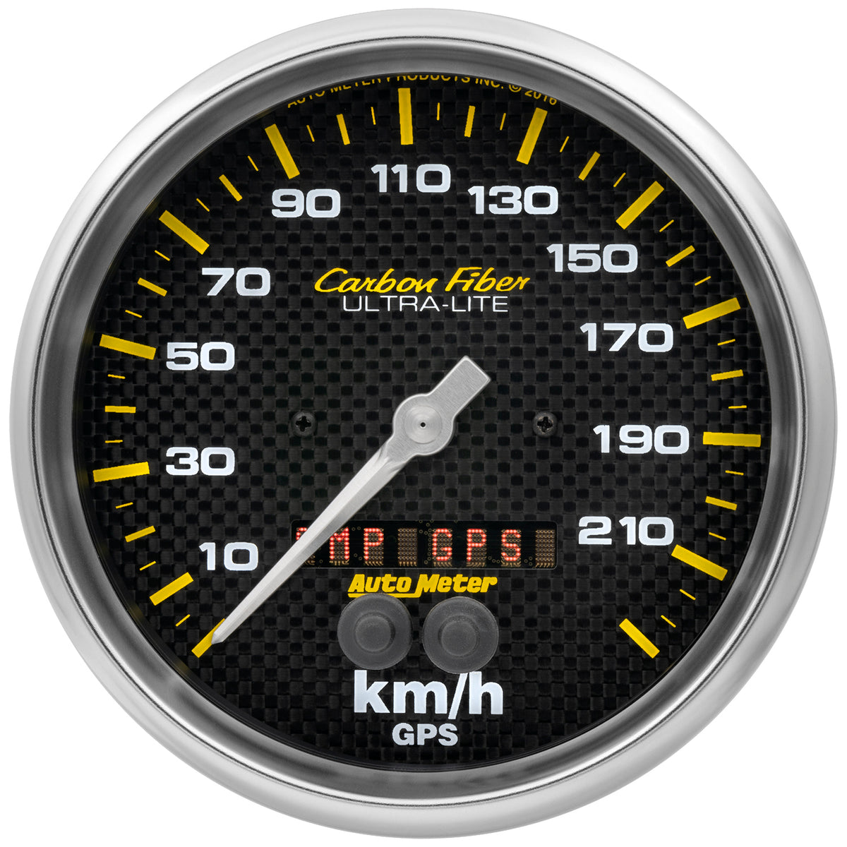 AutoMeter 4881-M - GAUGE, SPEEDOMETER, 5", 225KM/H, GPS, CARBON FIBER 5