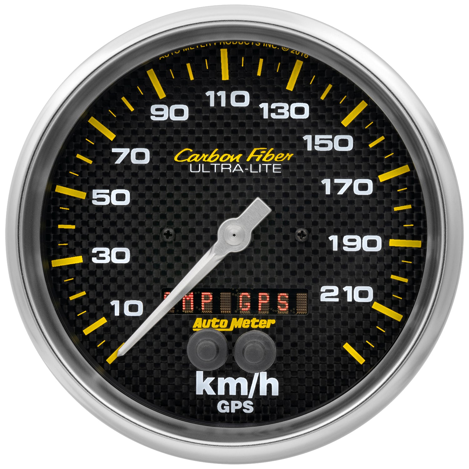AutoMeter 4881-M - GAUGE, SPEEDOMETER, 5", 225KM/H, GPS, CARBON FIBER 5
