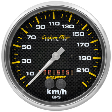 AutoMeter 4881-M - GAUGE, SPEEDOMETER, 5", 225KM/H, GPS, CARBON FIBER 5