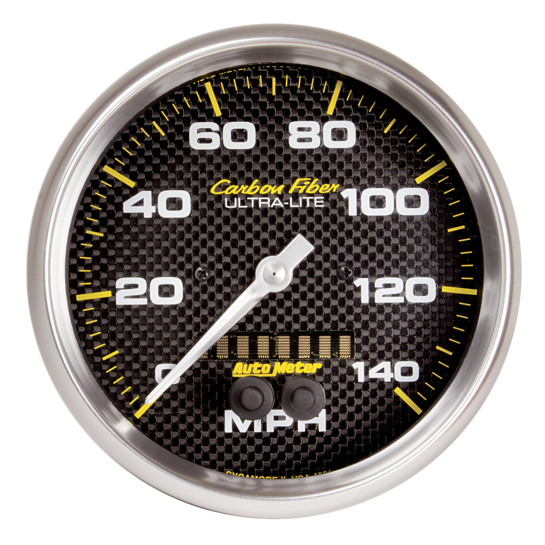 AutoMeter 4881 - GAUGE, SPEEDOMETER, 5", 140MPH, GPS, CARBON FIBER 4