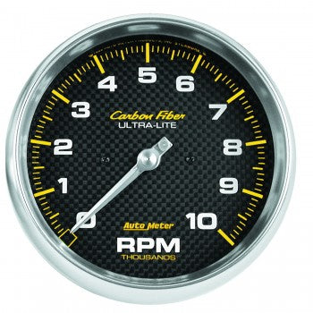 AutoMeter 4898 - GAUGE, TACHOMETER, 5", 10K RPM, IN-DASH, CARBON FIBER 4