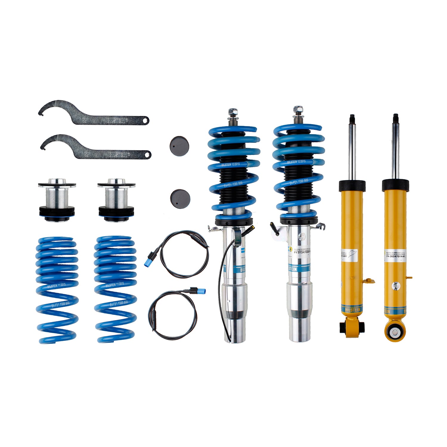 Bilstein 49-246988 - Suspension Kit BMW M3 2018-2015, M4 2020-2015 Monotube Front Lowered Height 30-40mm, up to 990kg Axle Load Rear Lowered Height 5-25mm, up to 1250kg Axle Load With Electronic Suspension B16 (DampTronic) Bilstein 1