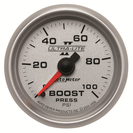 AutoMeter 4906 - GAUGE, BOOST, 2 1/16", 100PSI, MECHANICAL, ULTRA-LITE II 3