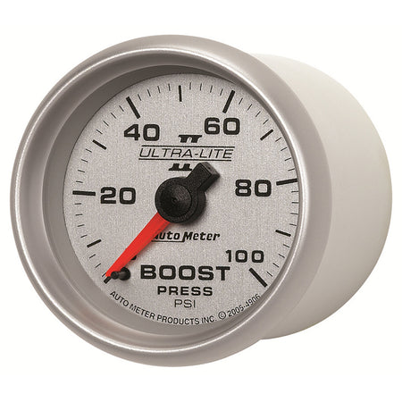 AutoMeter 4906 - GAUGE, BOOST, 2 1/16", 100PSI, MECHANICAL, ULTRA-LITE II 4