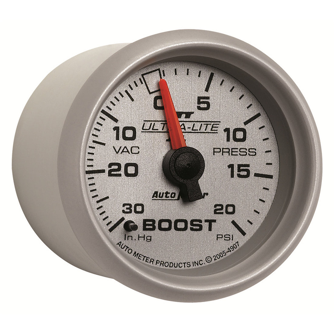 AutoMeter 4907 - GAUGE, VAC/BOOST, 2 1/16", 30INHG-20PSI, MECHANICAL, ULTRA-LITE II 5